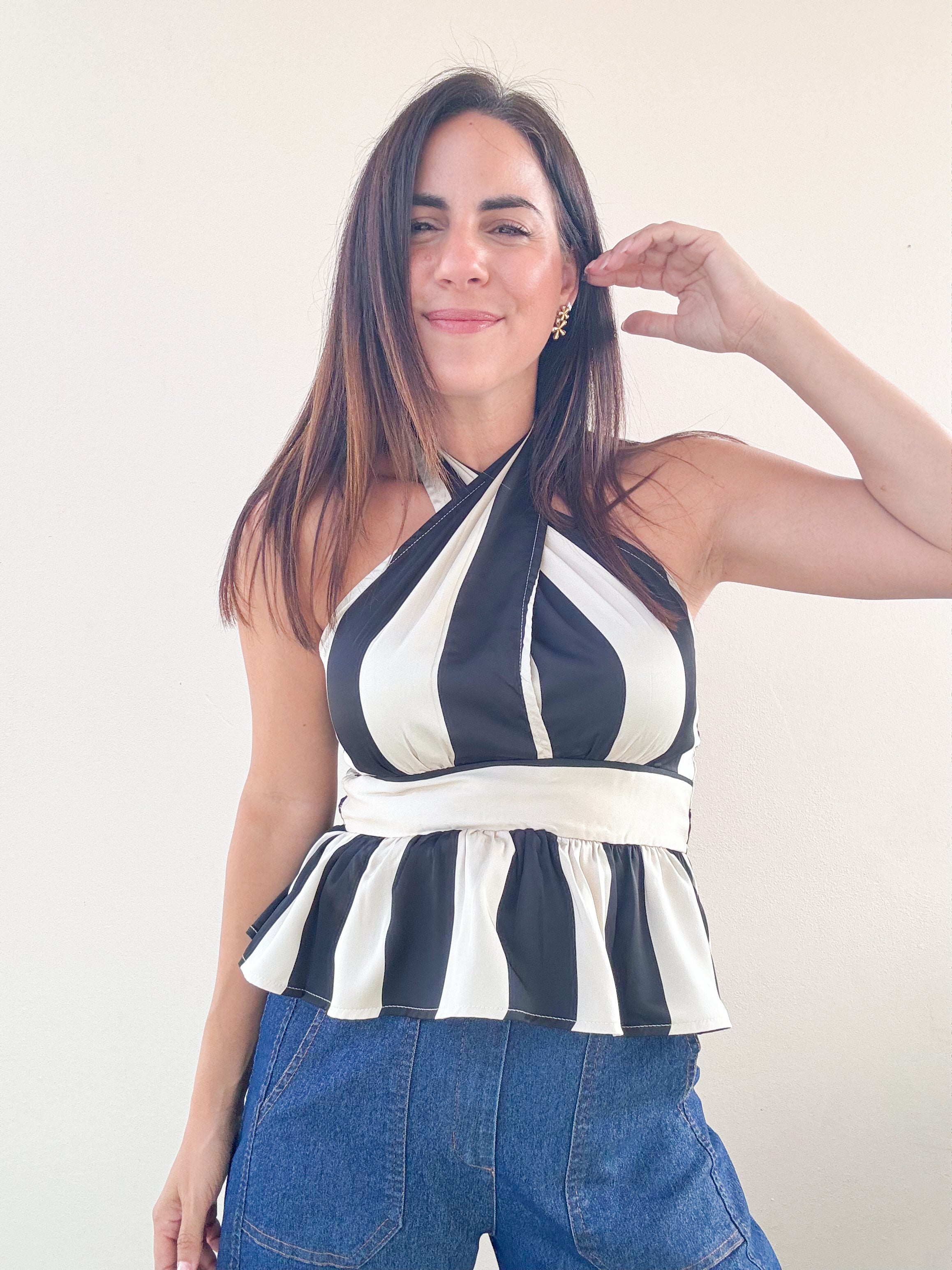 Bella Striped Halter Top