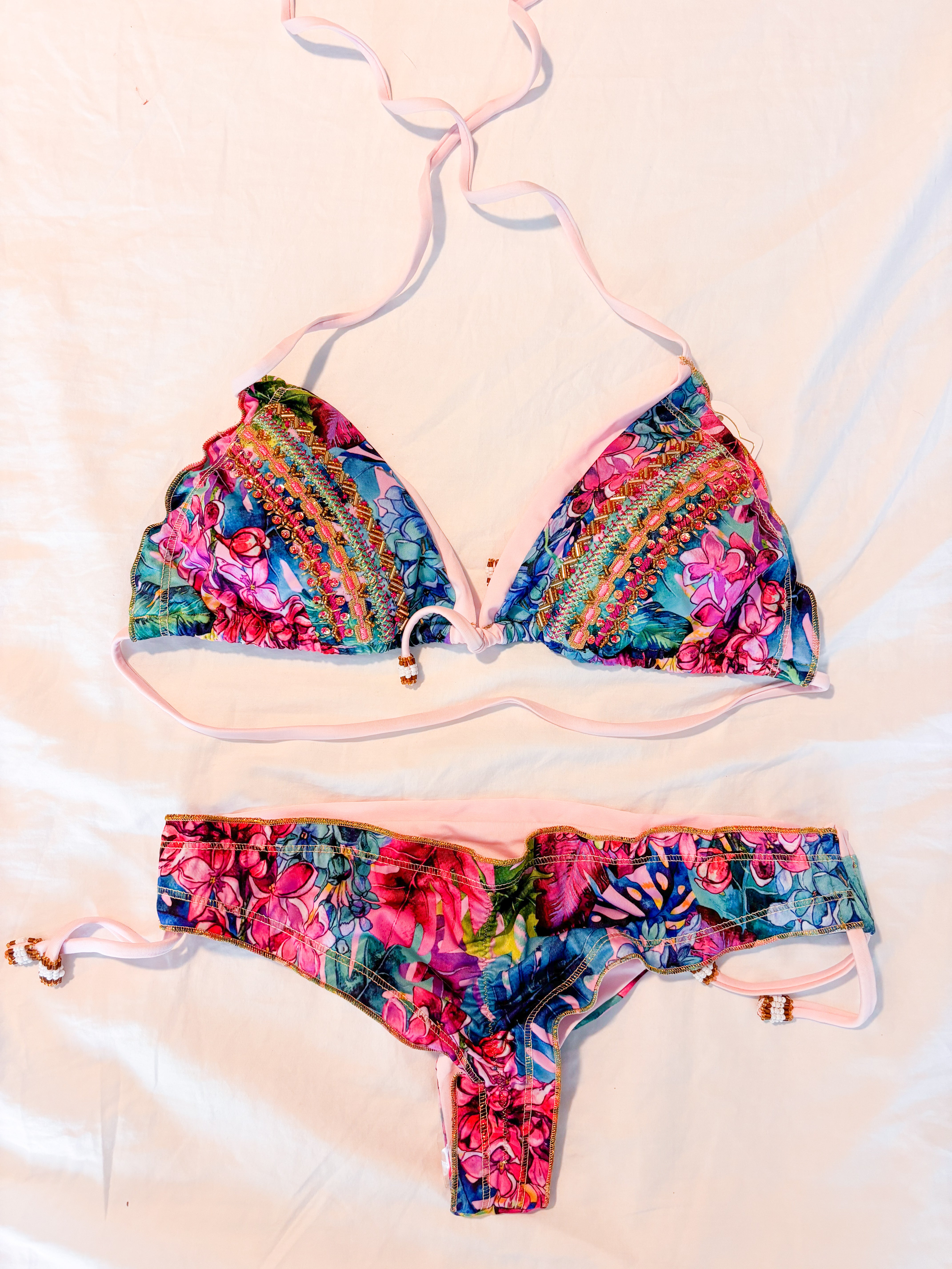 Pink Multi Two Piece Bathing Suit