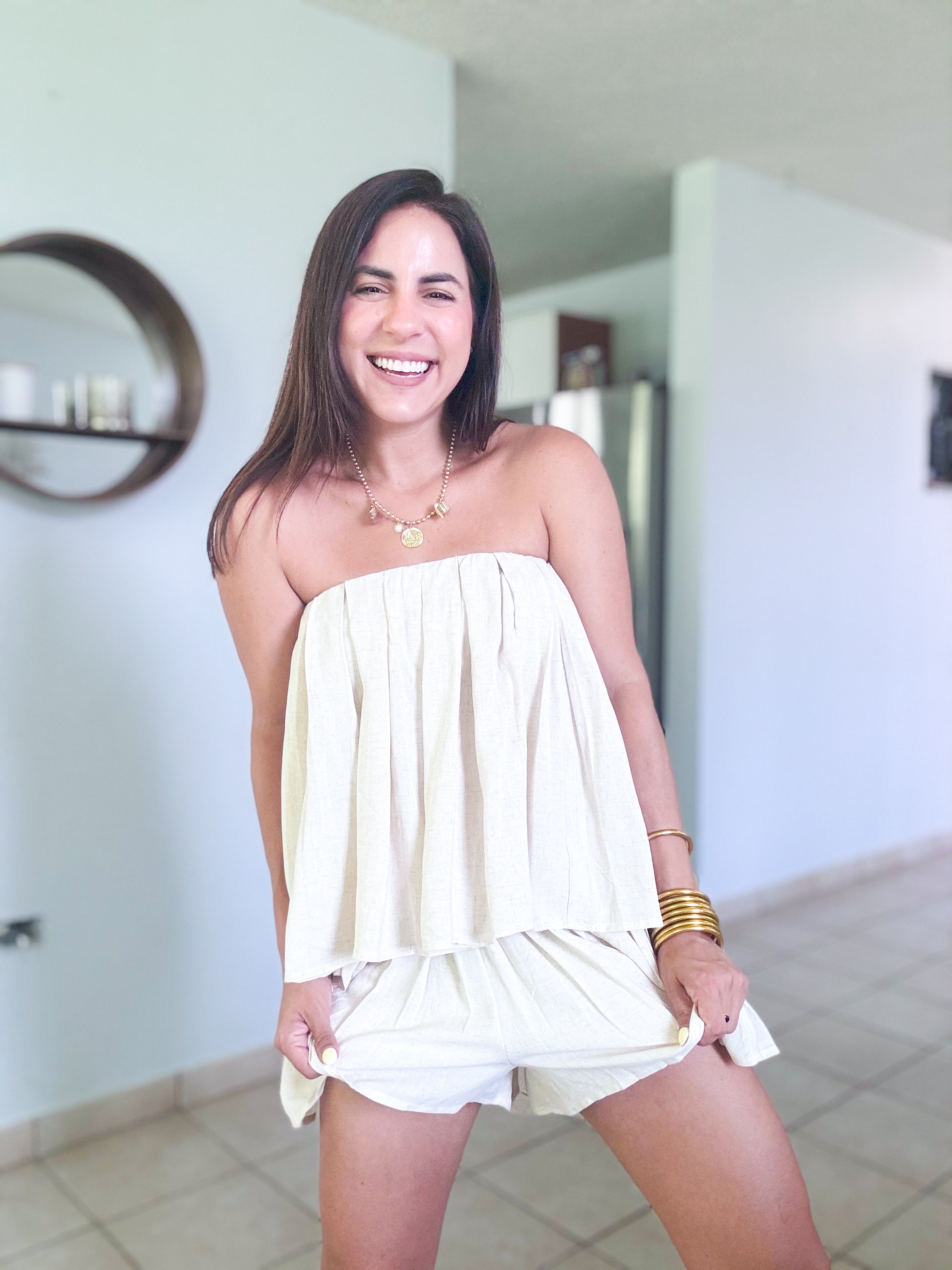 Rebecca Pleated Romper