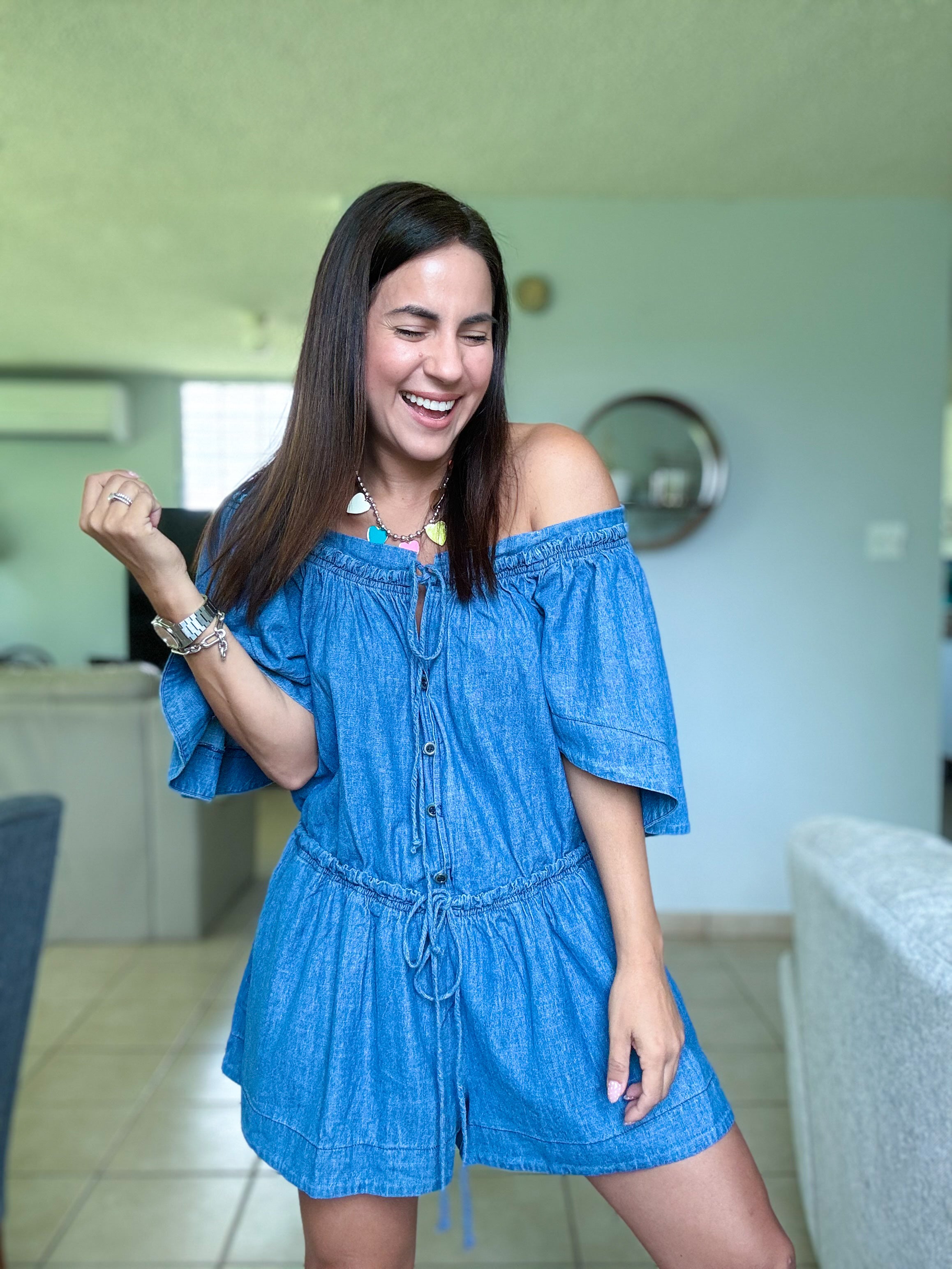 Eclectic Denim Loose Romper