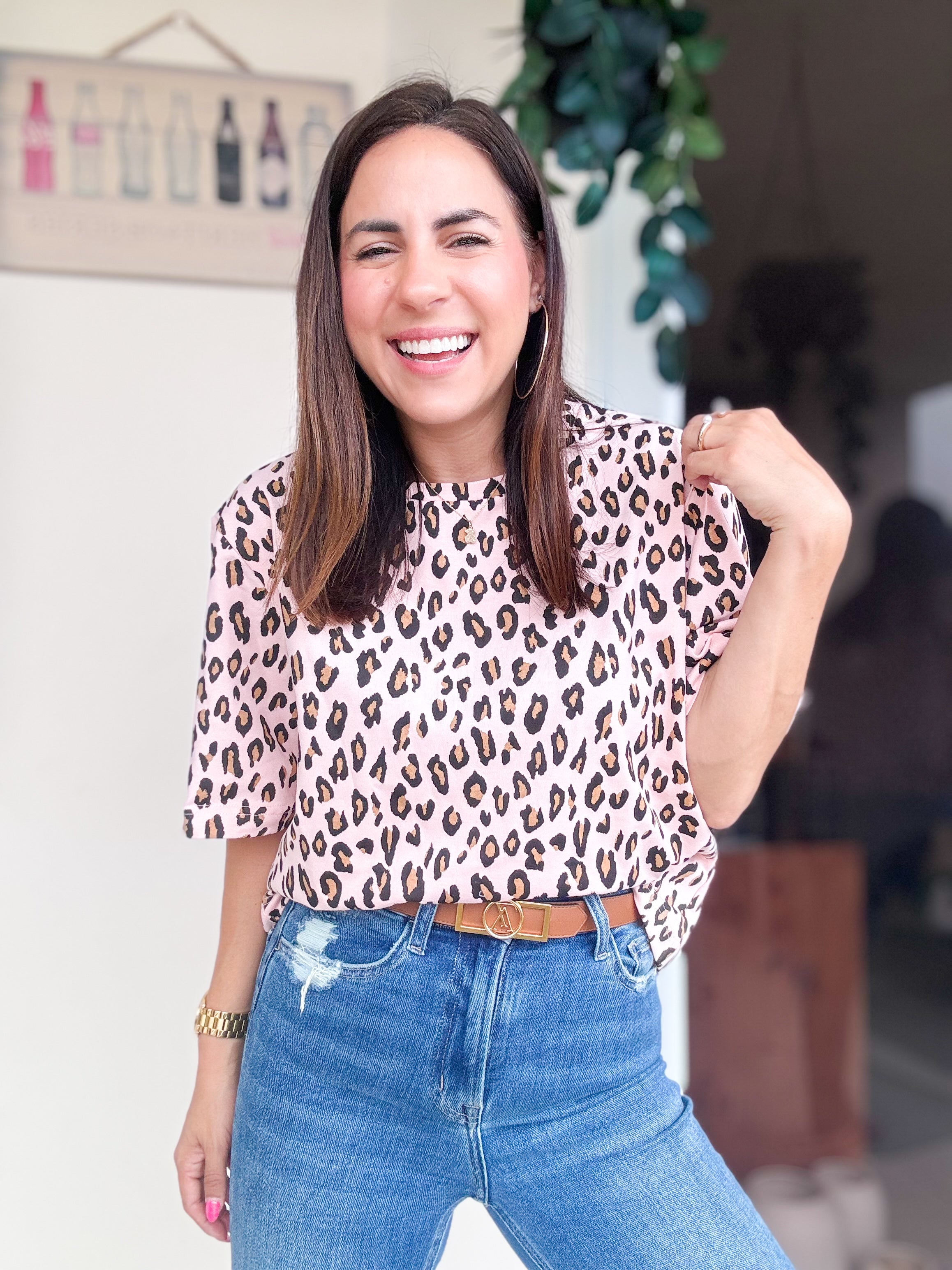 Danny Blush Leopard Top