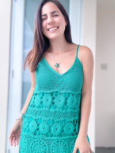 Emerald Crochet Dress