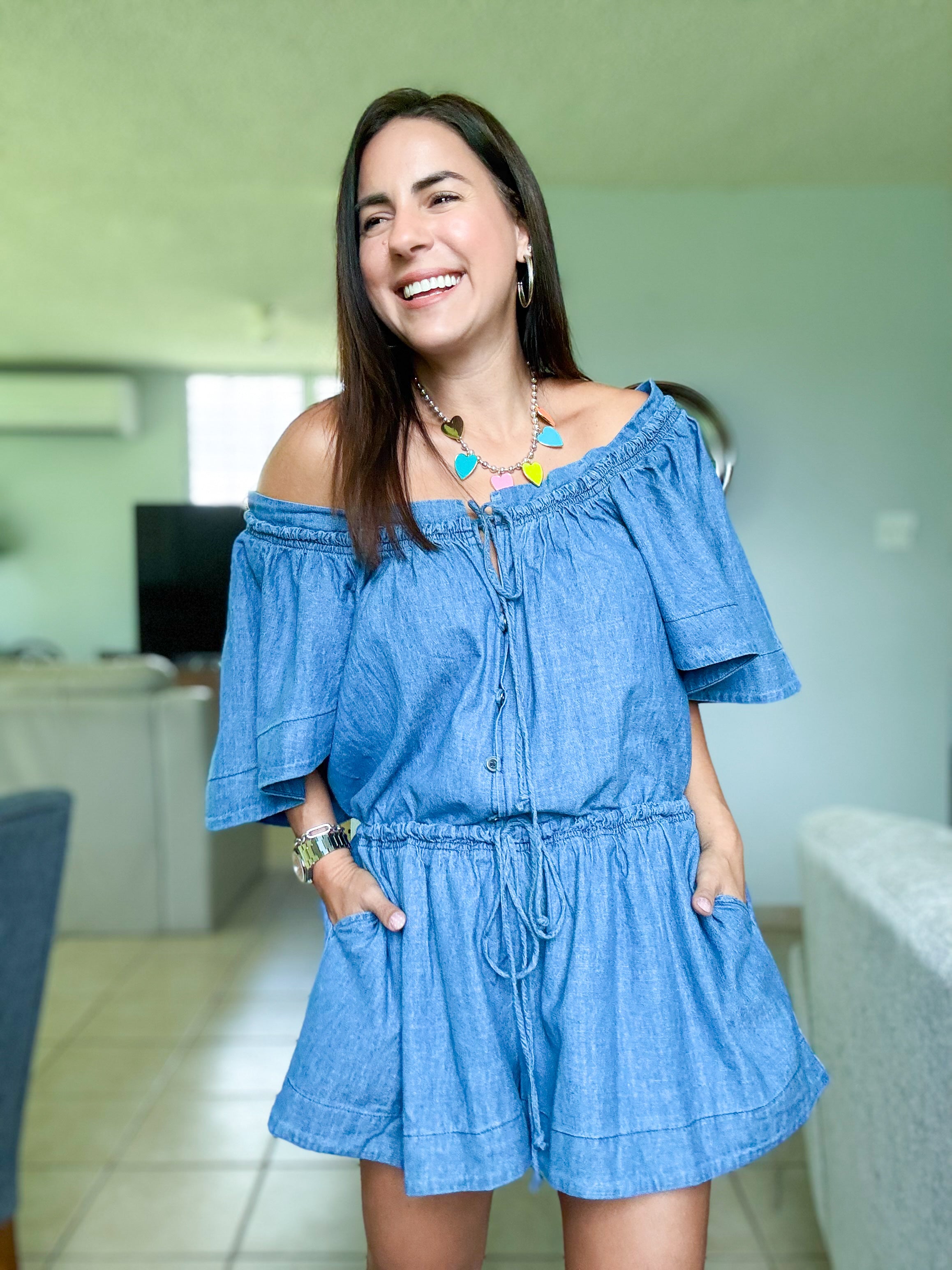 Eclectic Denim Loose Romper