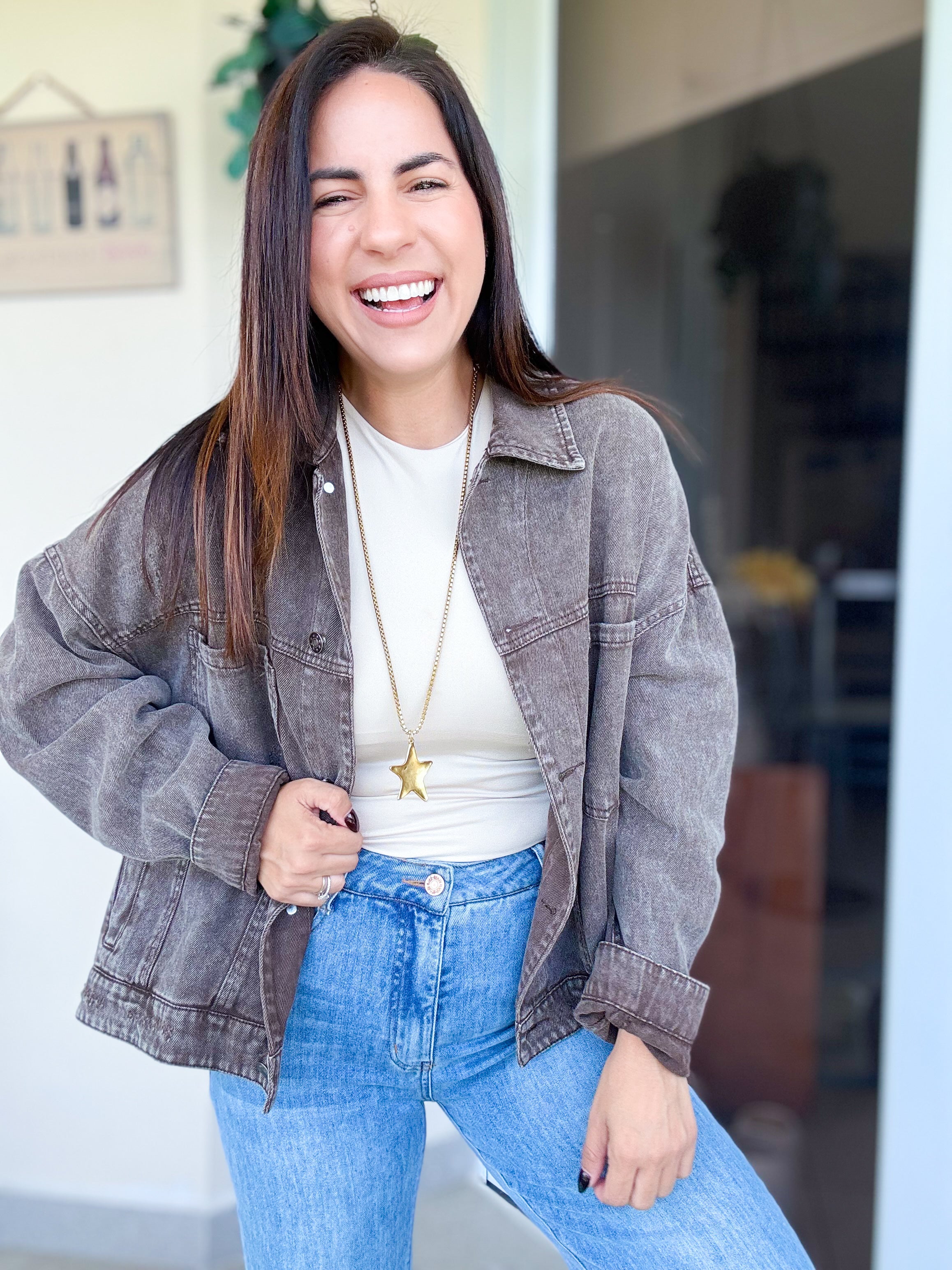 Light Coffee Denim Jacket