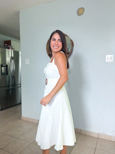 Pamela White Midi Dress