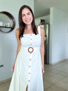 Pamela White Midi Dress