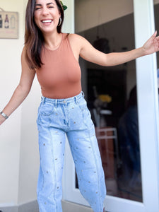 Studded Barrel Jeans