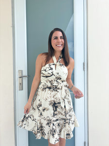 Simone Beige Halter Dress