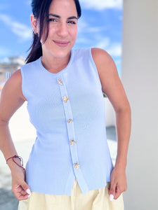 Perri Blue Knit Top