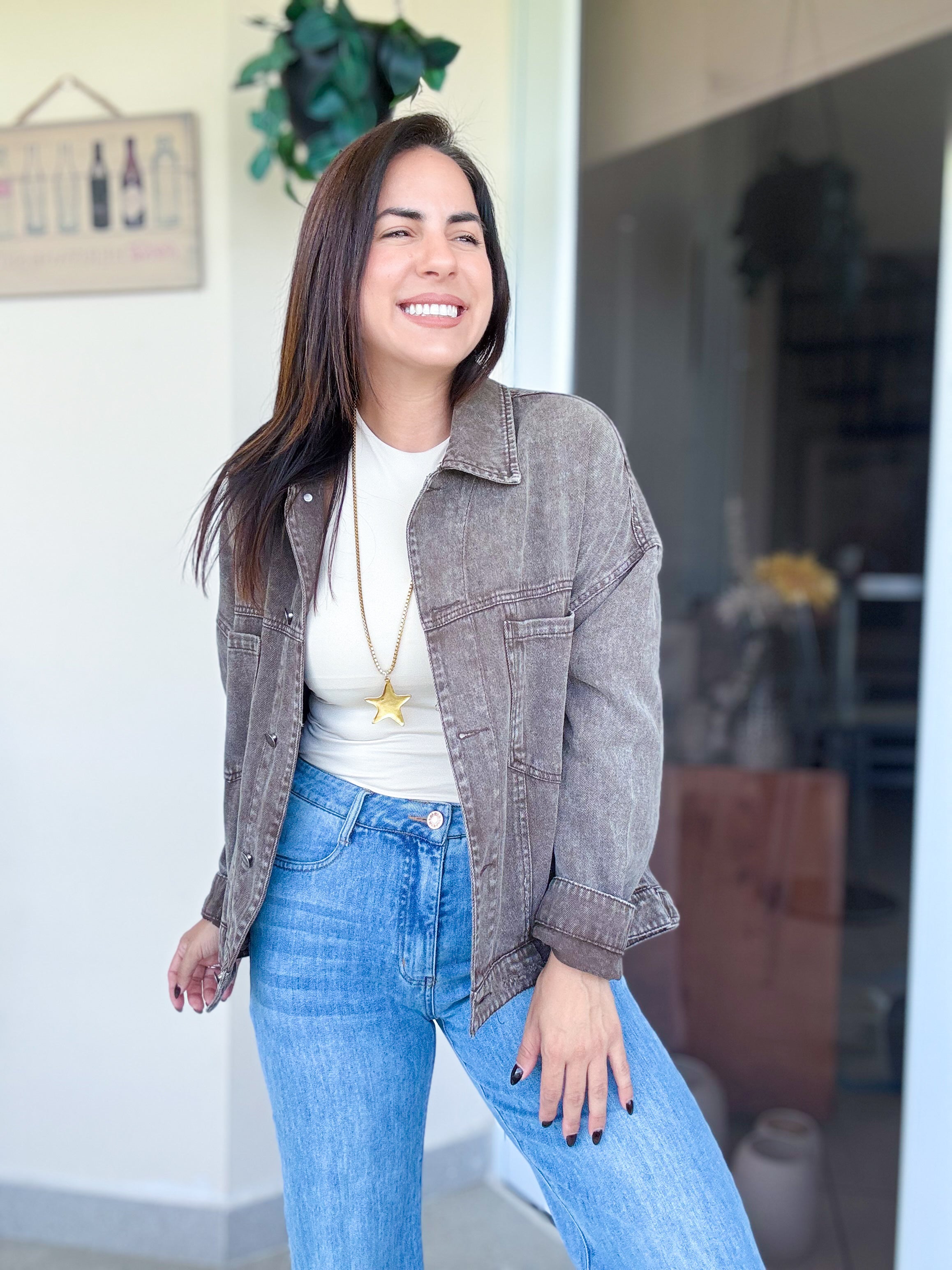 Light Coffee Denim Jacket