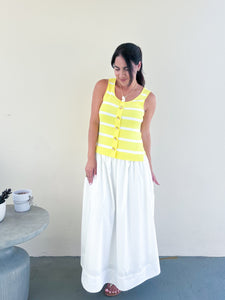 Herve Yellow Mix Midi Dress