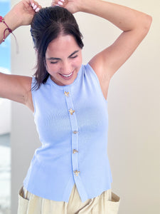Perri Blue Knit Top