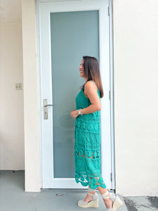 Emerald Crochet Dress