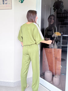 Olive Striped Travel Set