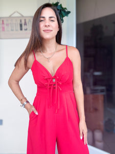 Astrid Red Bow Jumpsuit