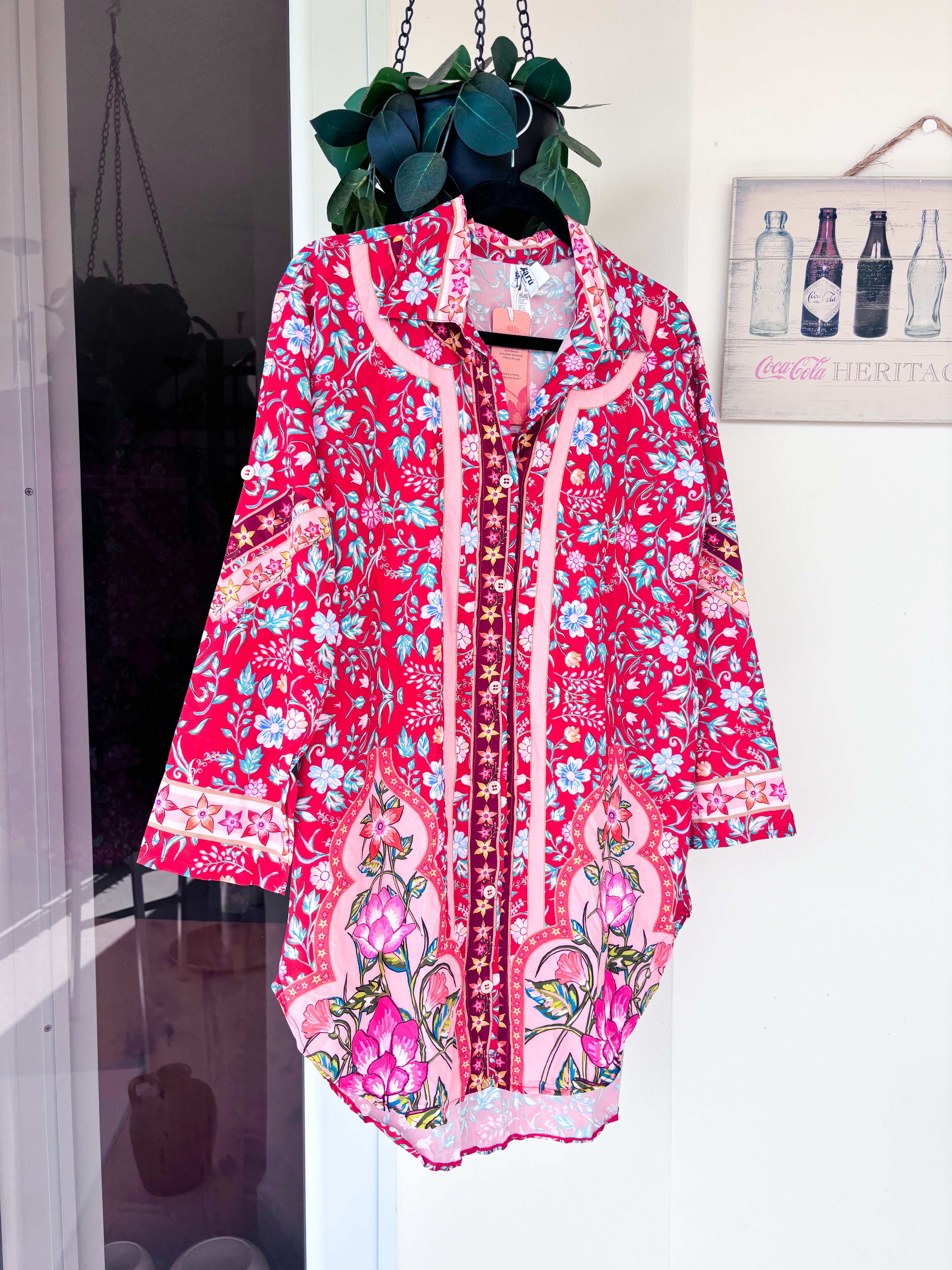Ziad Red Shirt Coverup