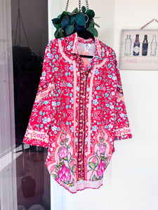 Ziad Red Shirt Coverup