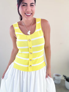 Herve Yellow Mix Midi Dress