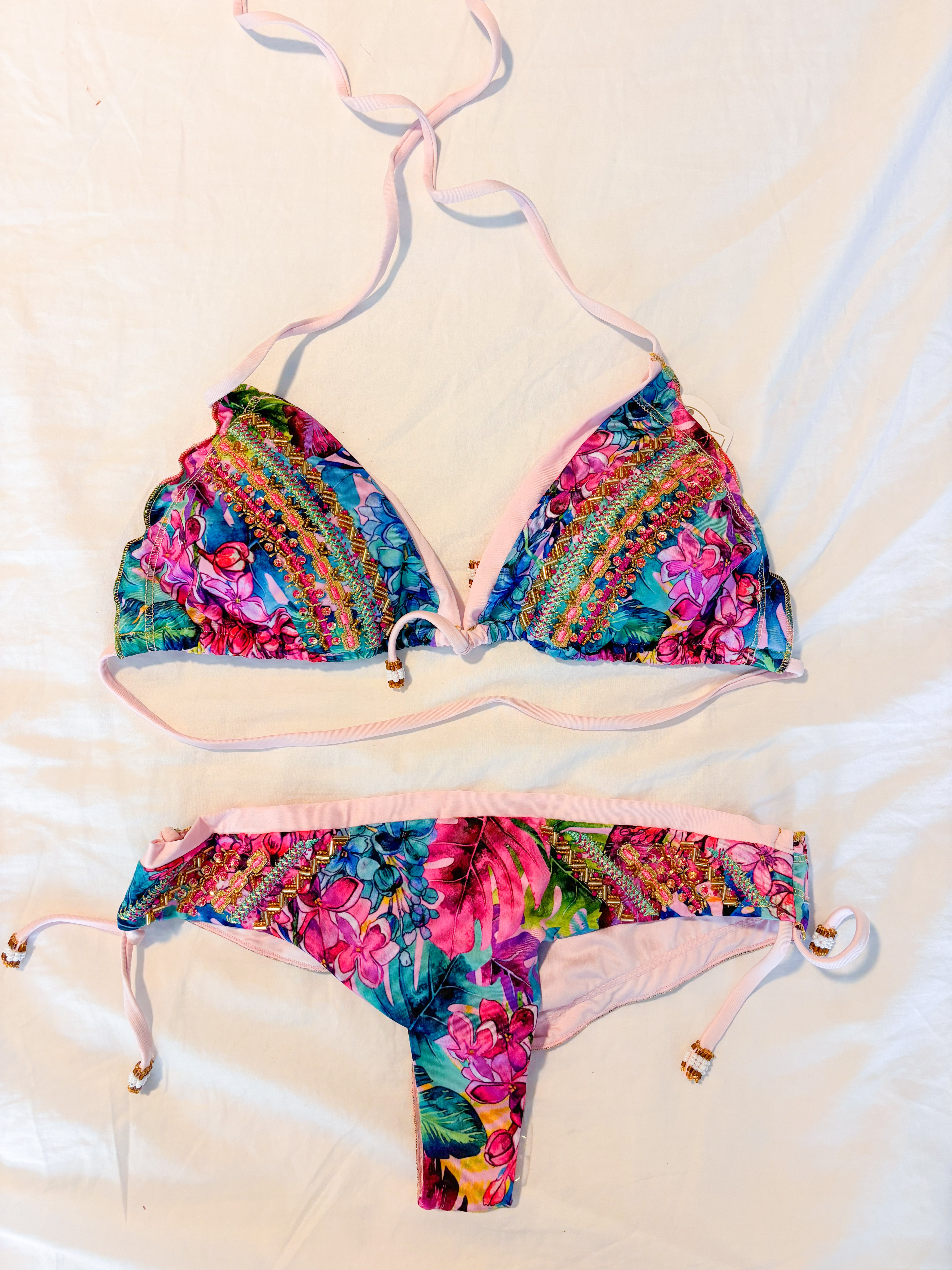 Pink Multi Two Piece Bathing Suit