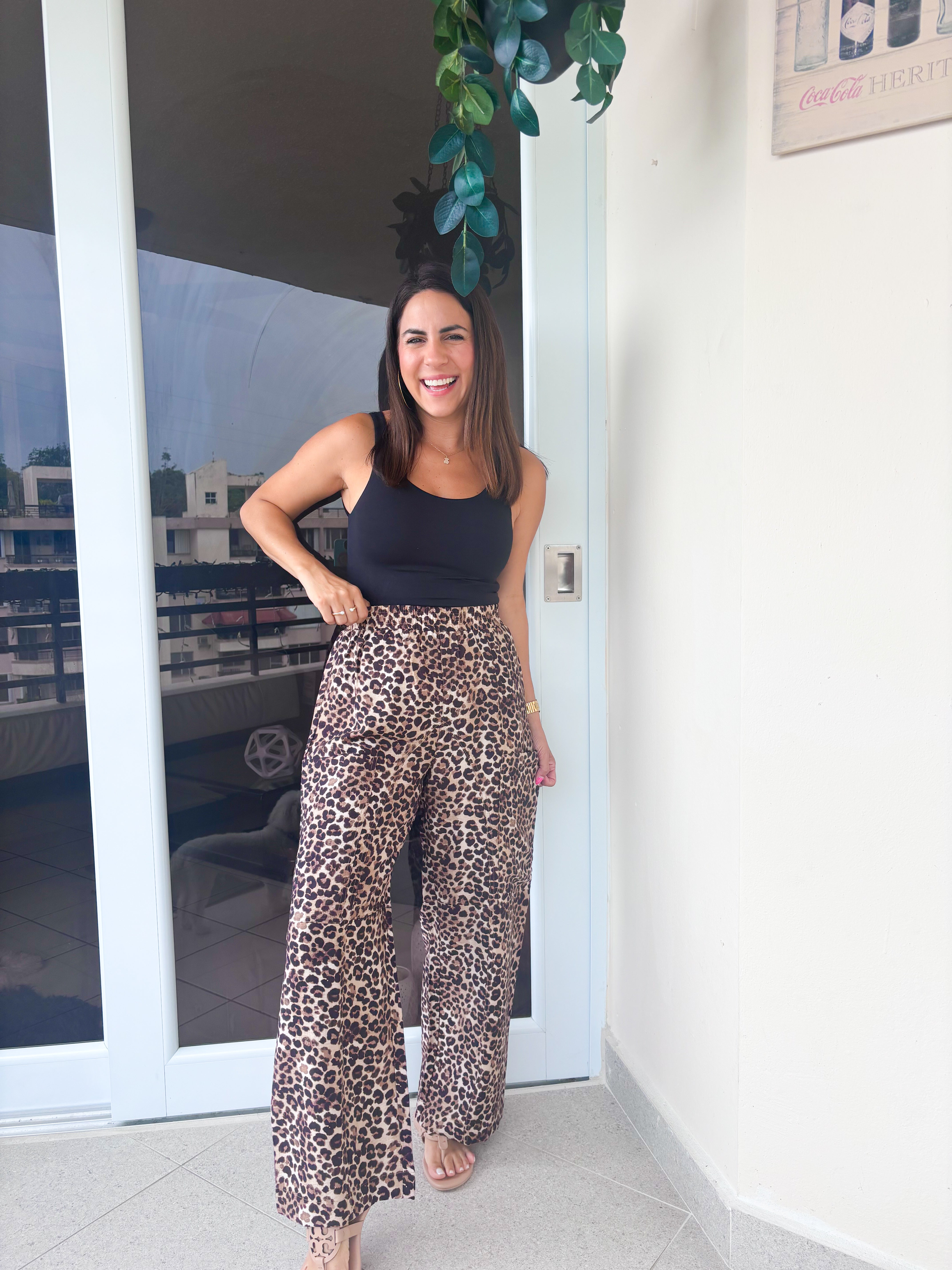 Melissa Animal Print Wide Pants