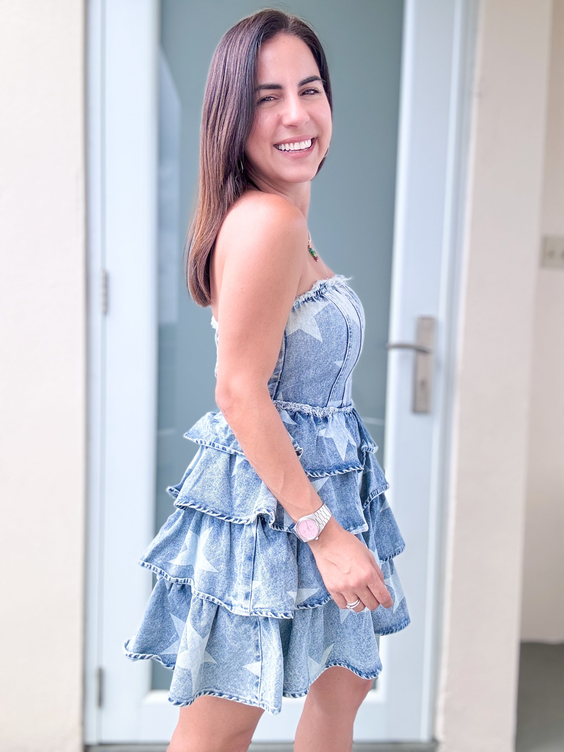 Fireworks Stars Denim Dress