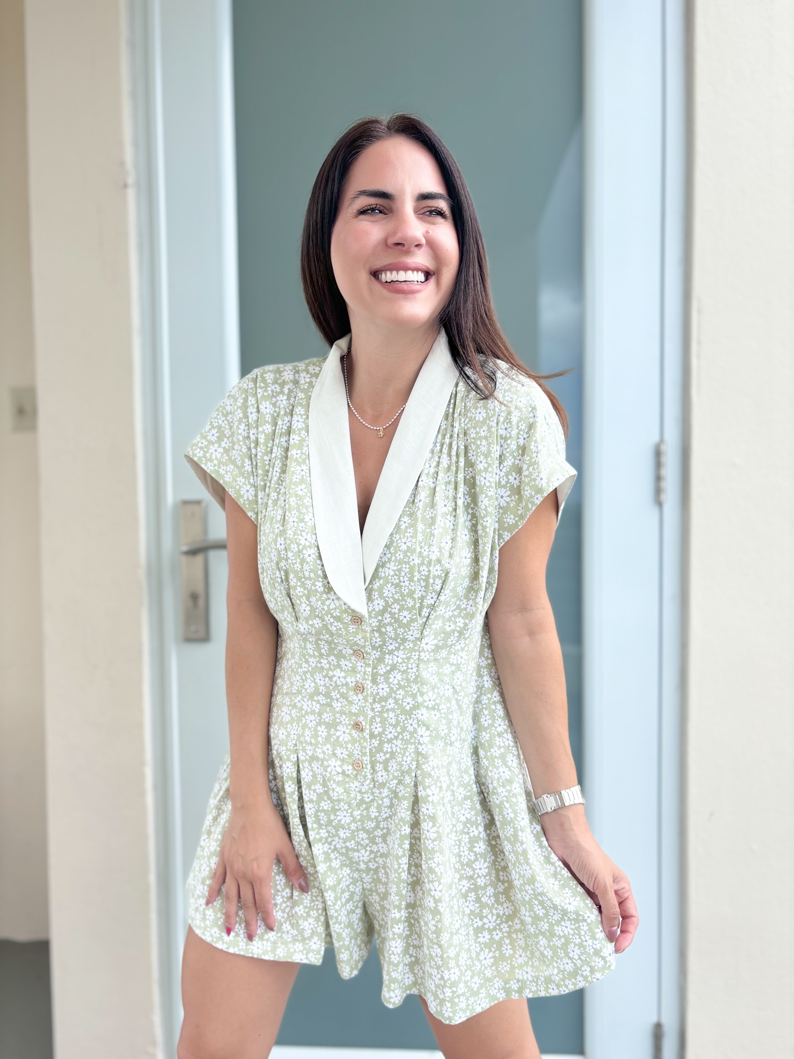 Daisy Pleated Romper