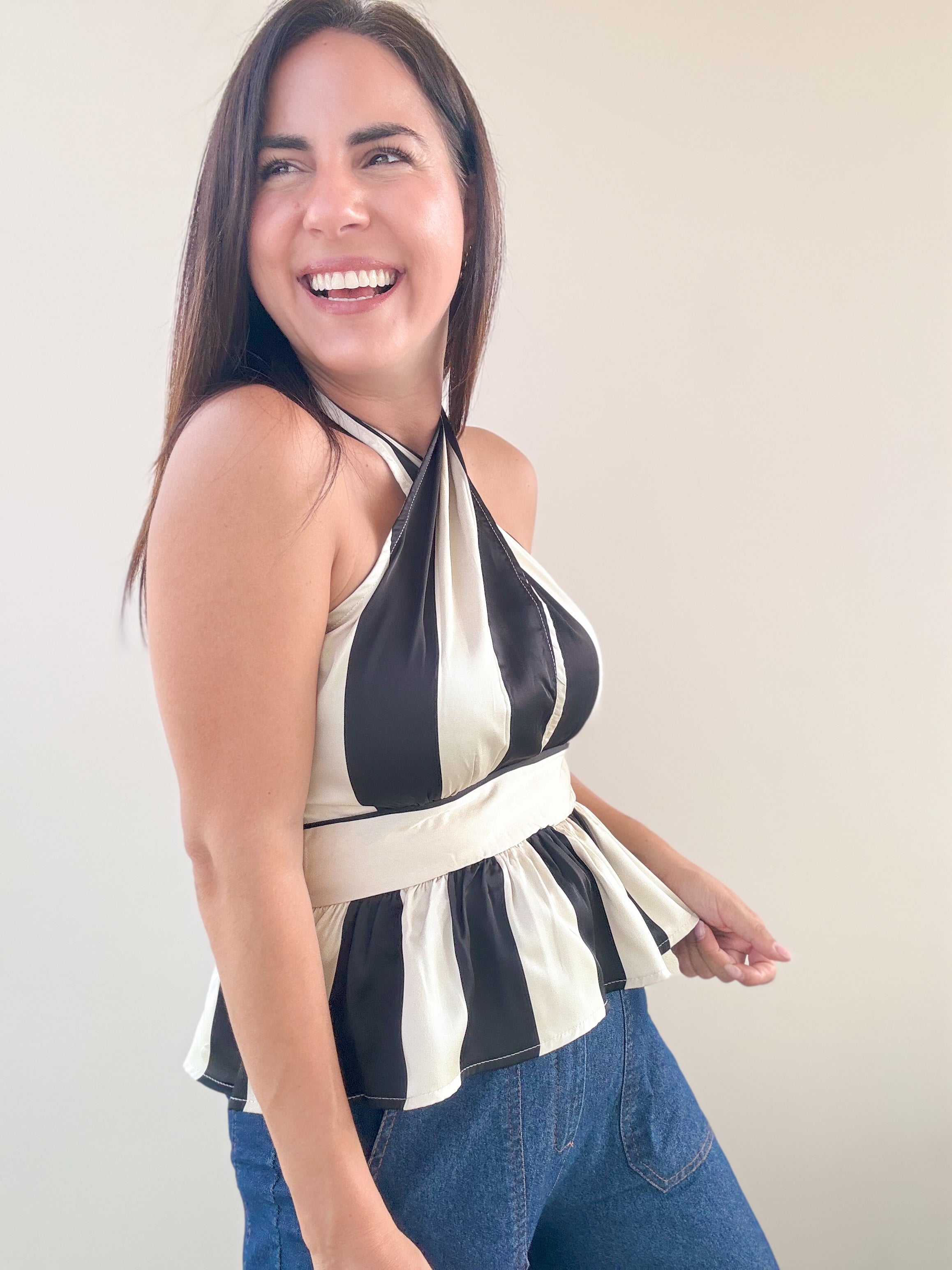 Bella Striped Halter Top