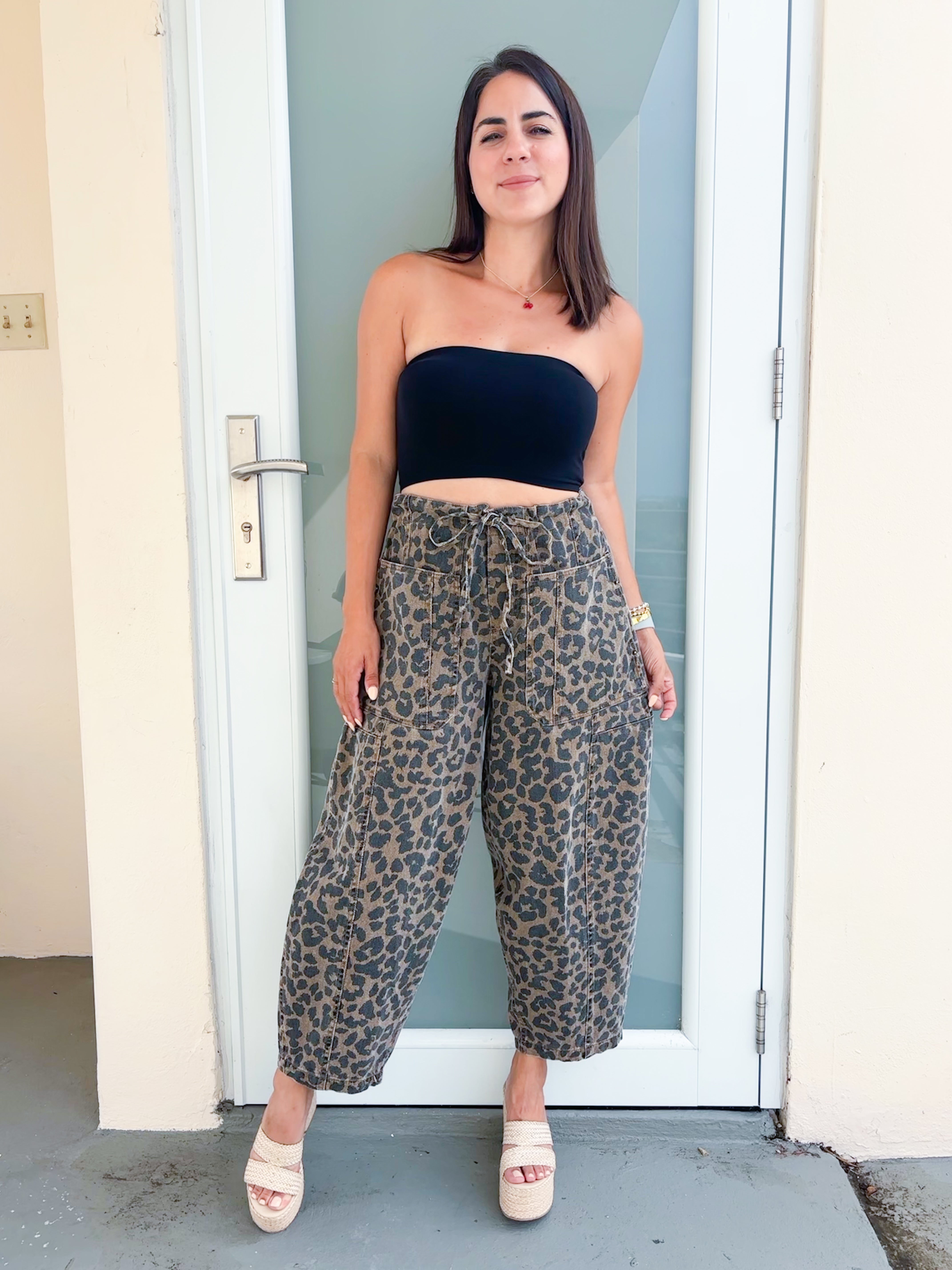 Naddia Animal Print Midi Pants