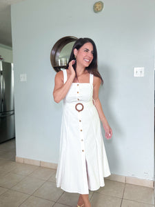 Pamela White Midi Dress