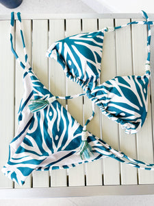 Coral Reef Green Two Piece Bathing Suit