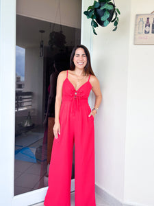 Astrid Red Bow Jumpsuit