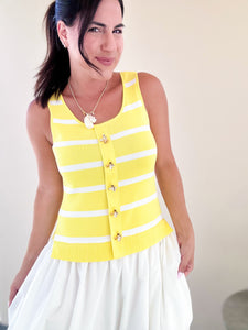 Herve Yellow Mix Midi Dress