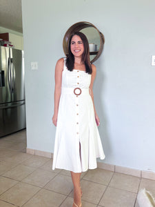 Pamela White Midi Dress