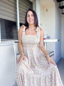 Ashley Sand Tie Midi Dress