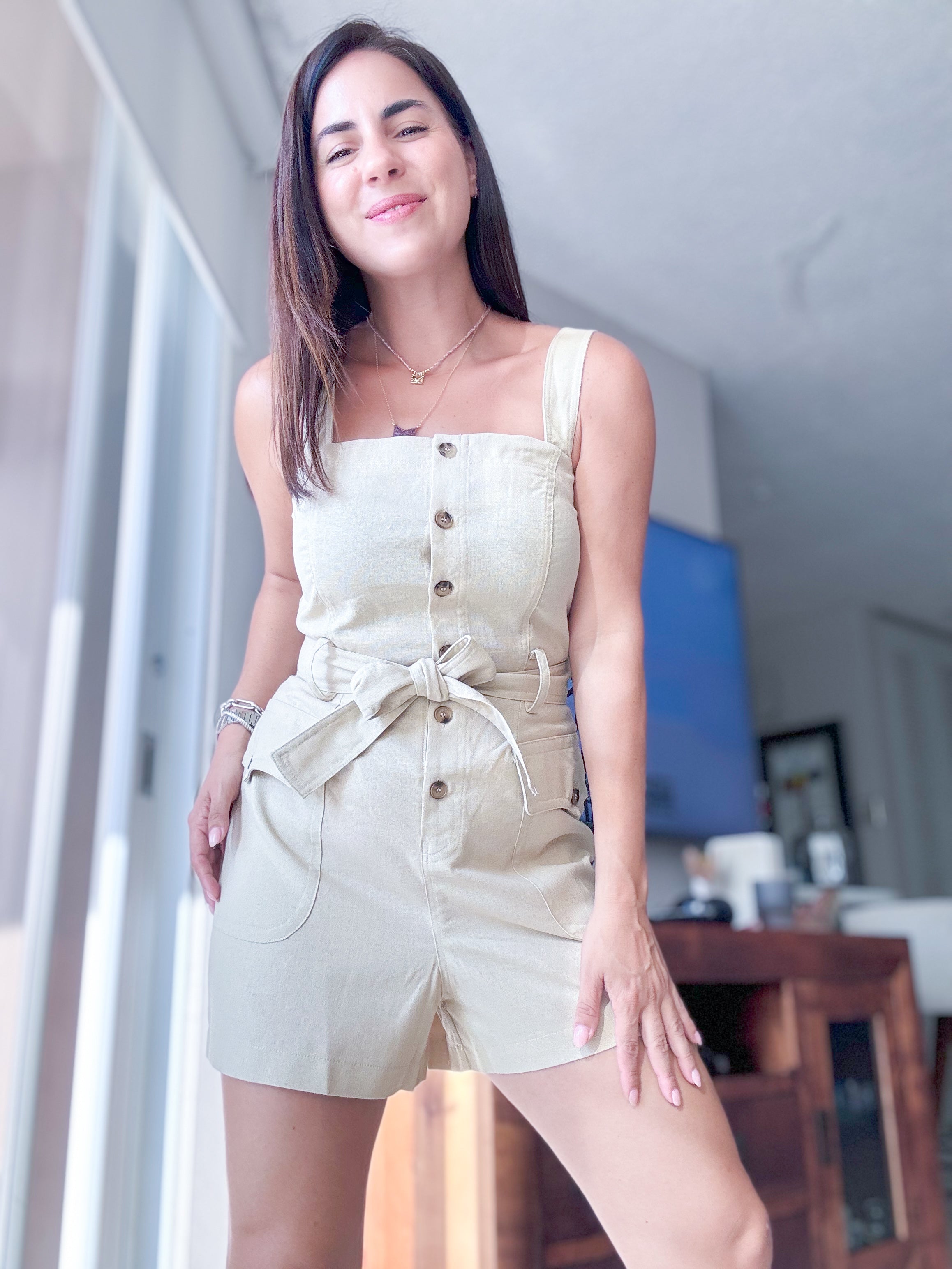 Zamara Dark Beige Romper