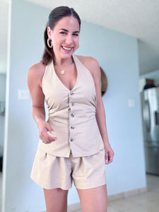 Camellia Taupe Romper