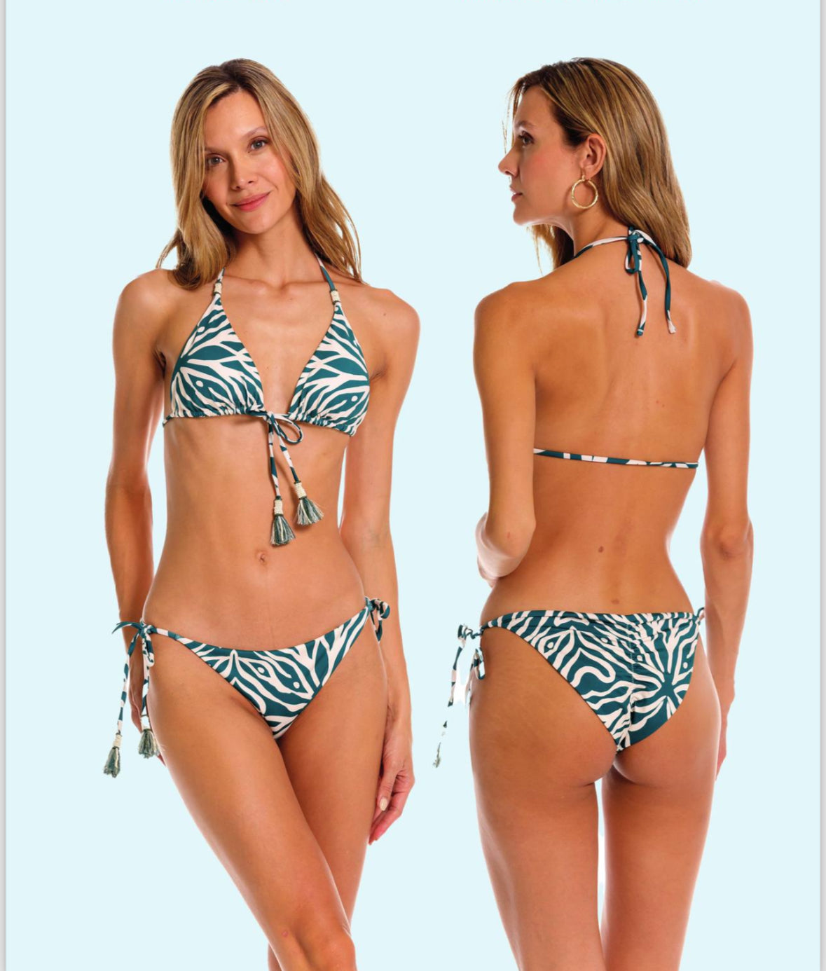 Coral Reef Green Two Piece Bathing Suit