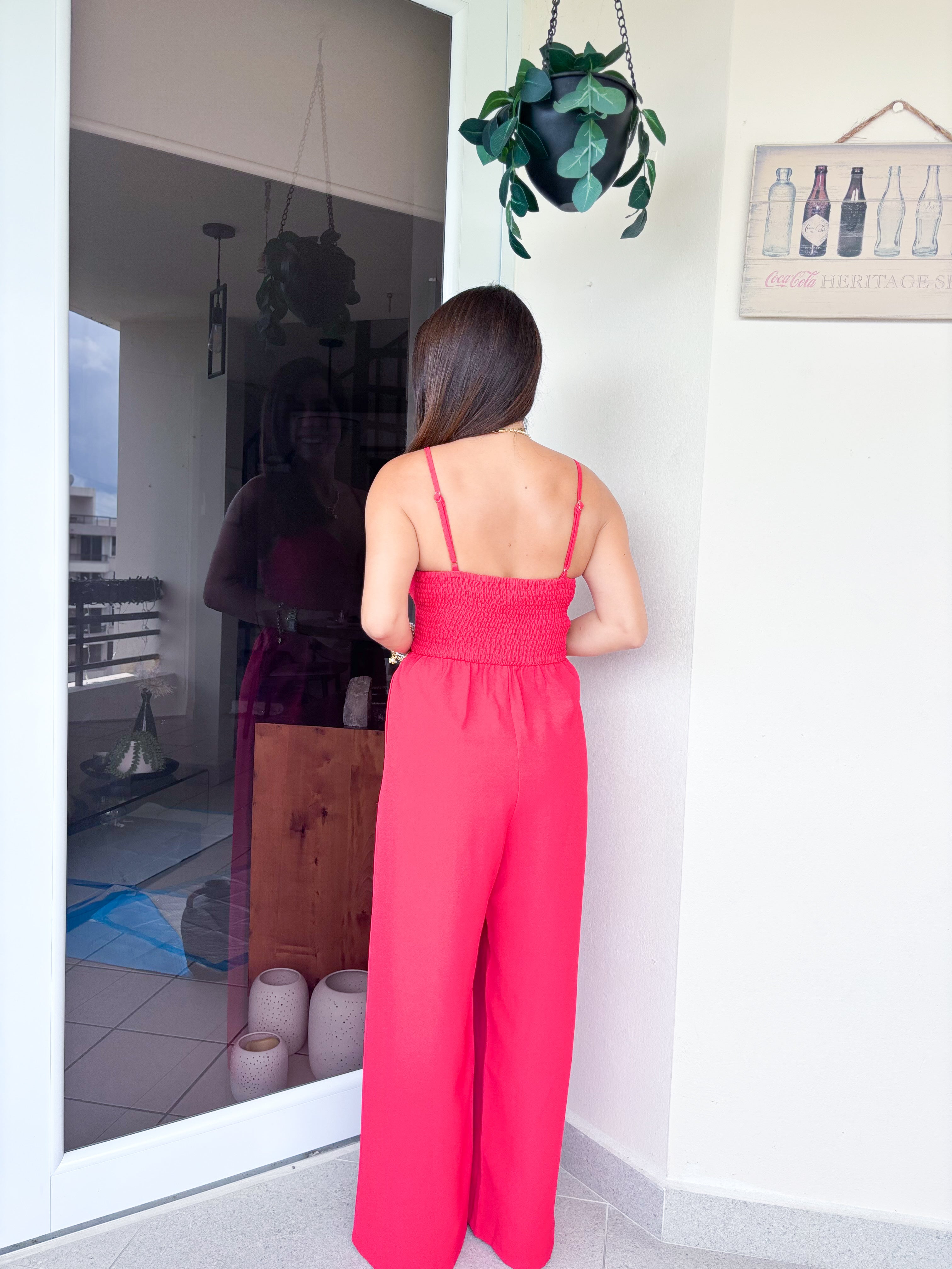 Astrid Red Bow Jumpsuit
