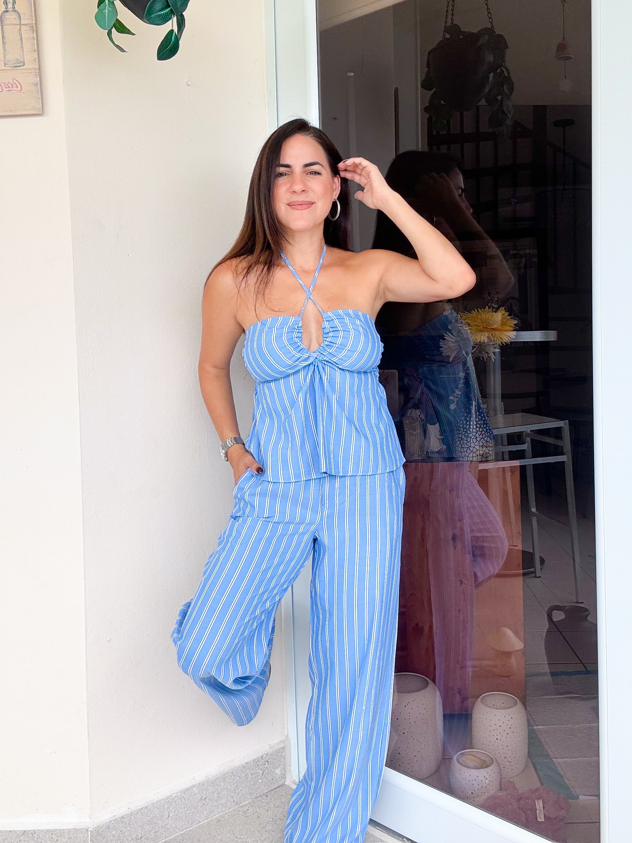 Piobella Striped Blue Set