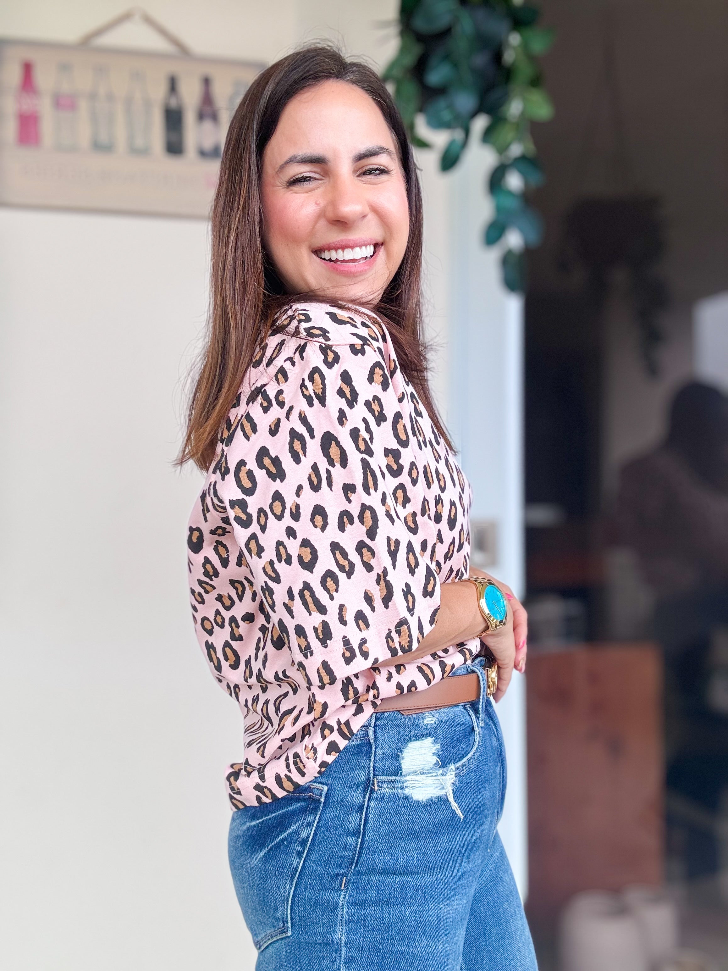 Danny Blush Leopard Top