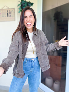 Light Coffee Denim Jacket