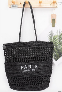 Black Paris Tote Bag