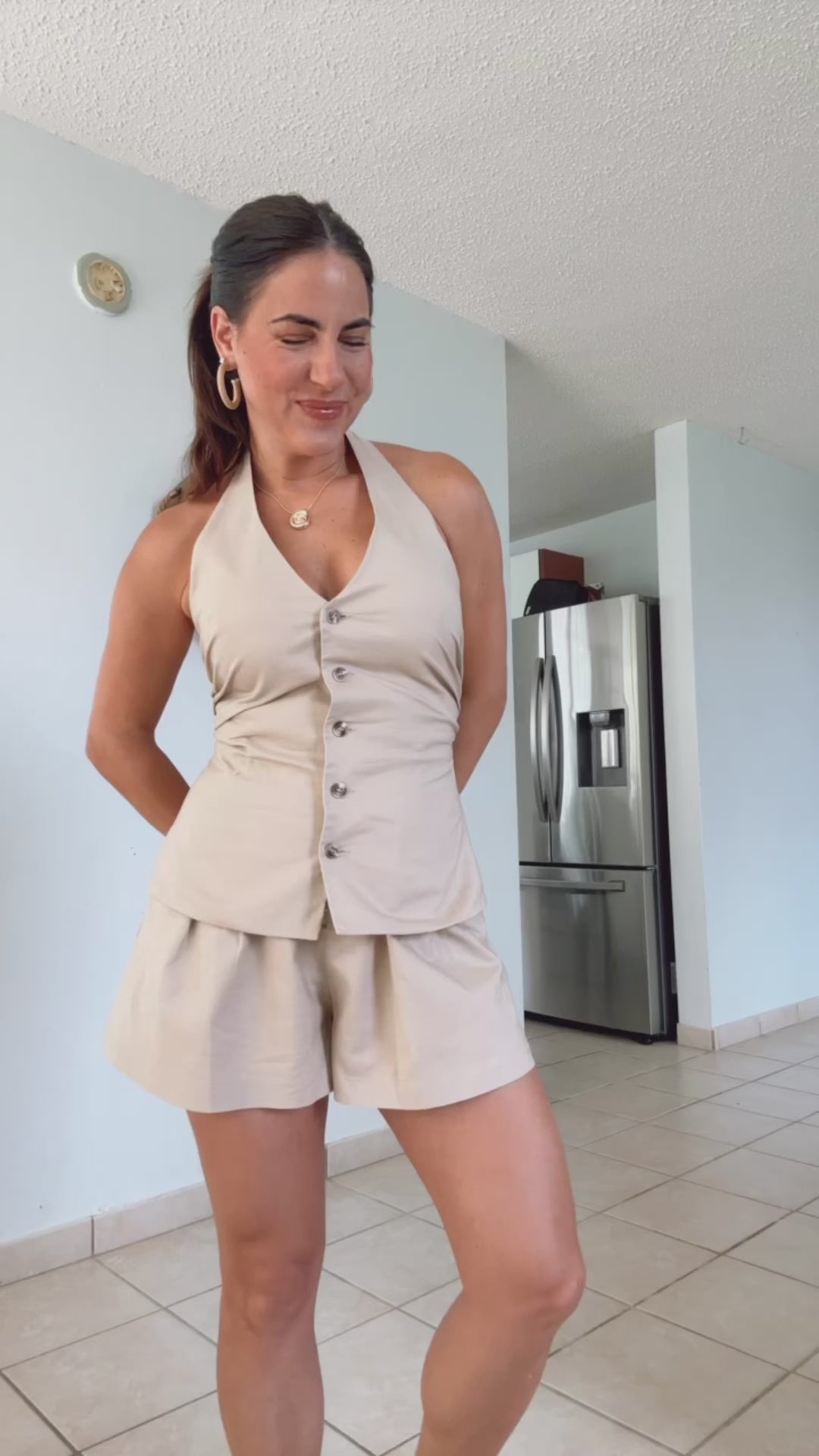 Camellia Taupe Romper
