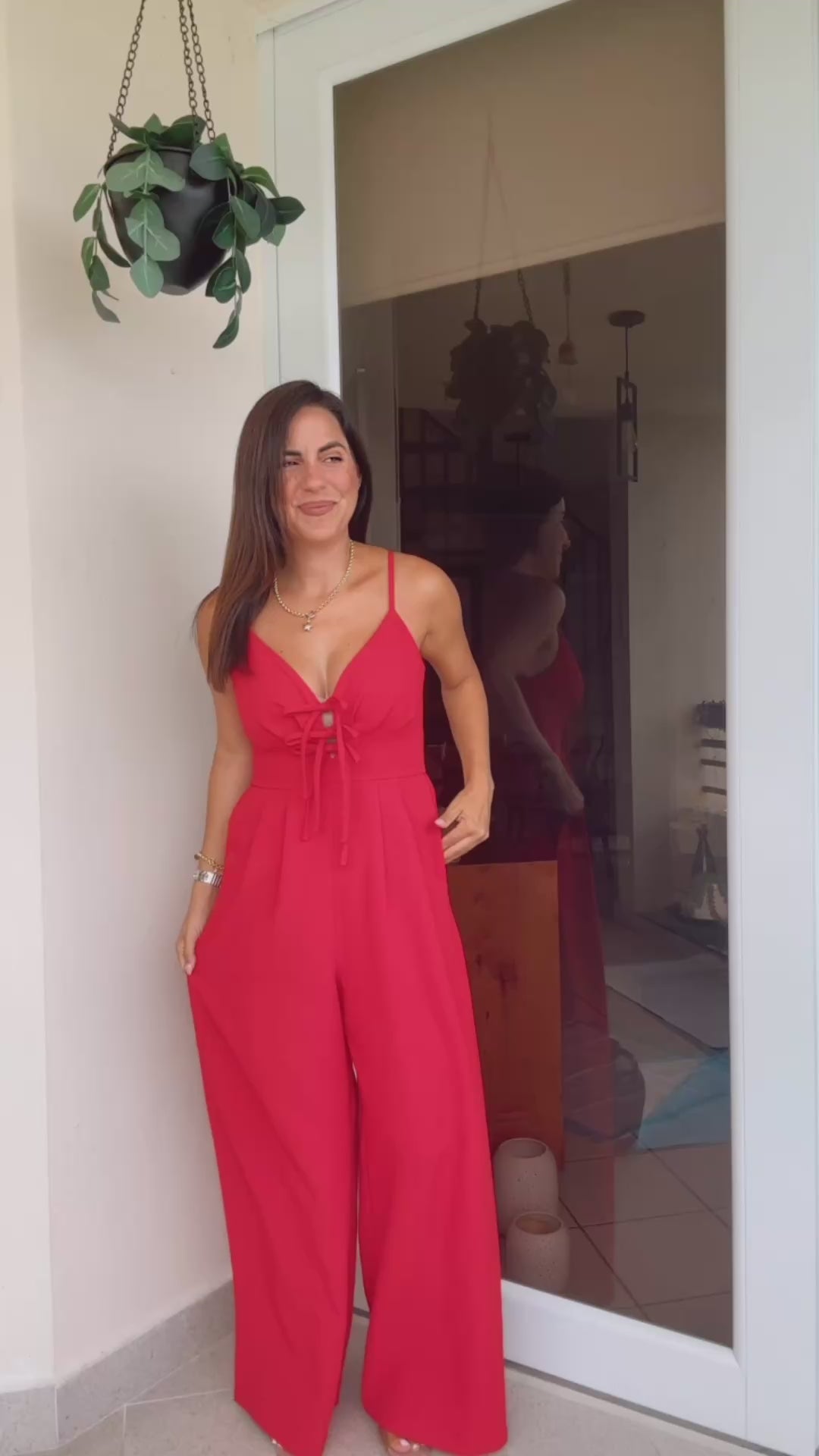 Astrid Red Bow Jumpsuit
