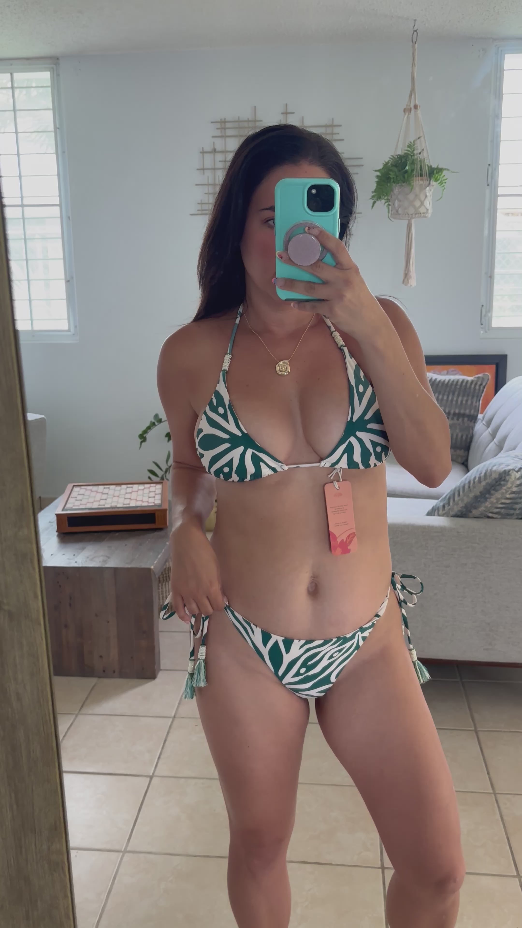 Coral Reef Green Two Piece Bathing Suit