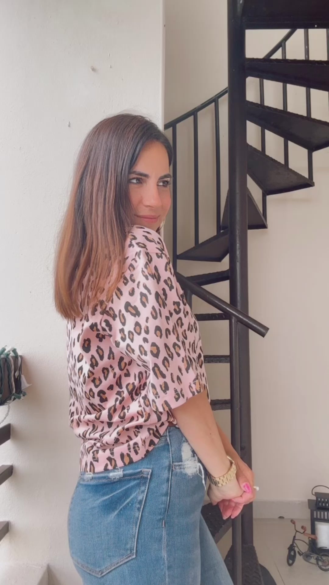 Danny Blush Leopard Top