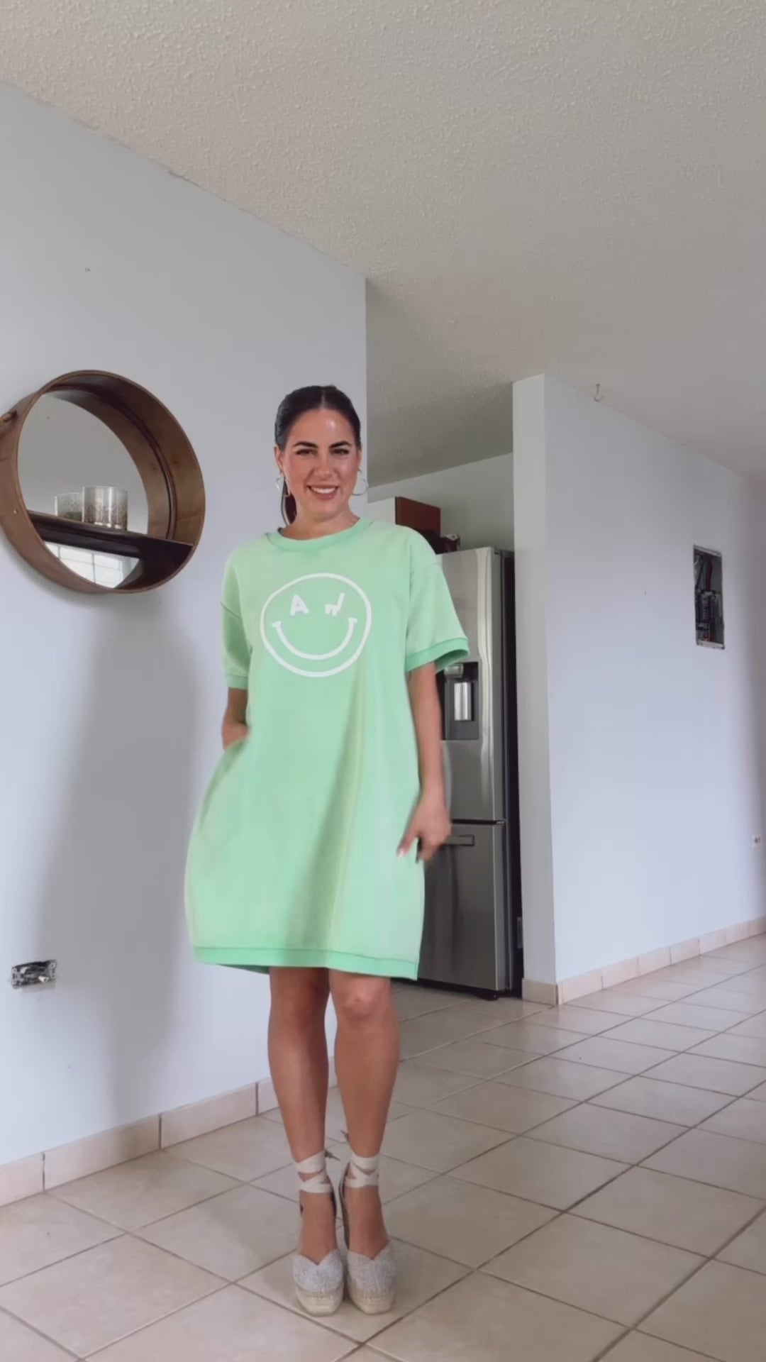 Green Smiley TShirt Dress
