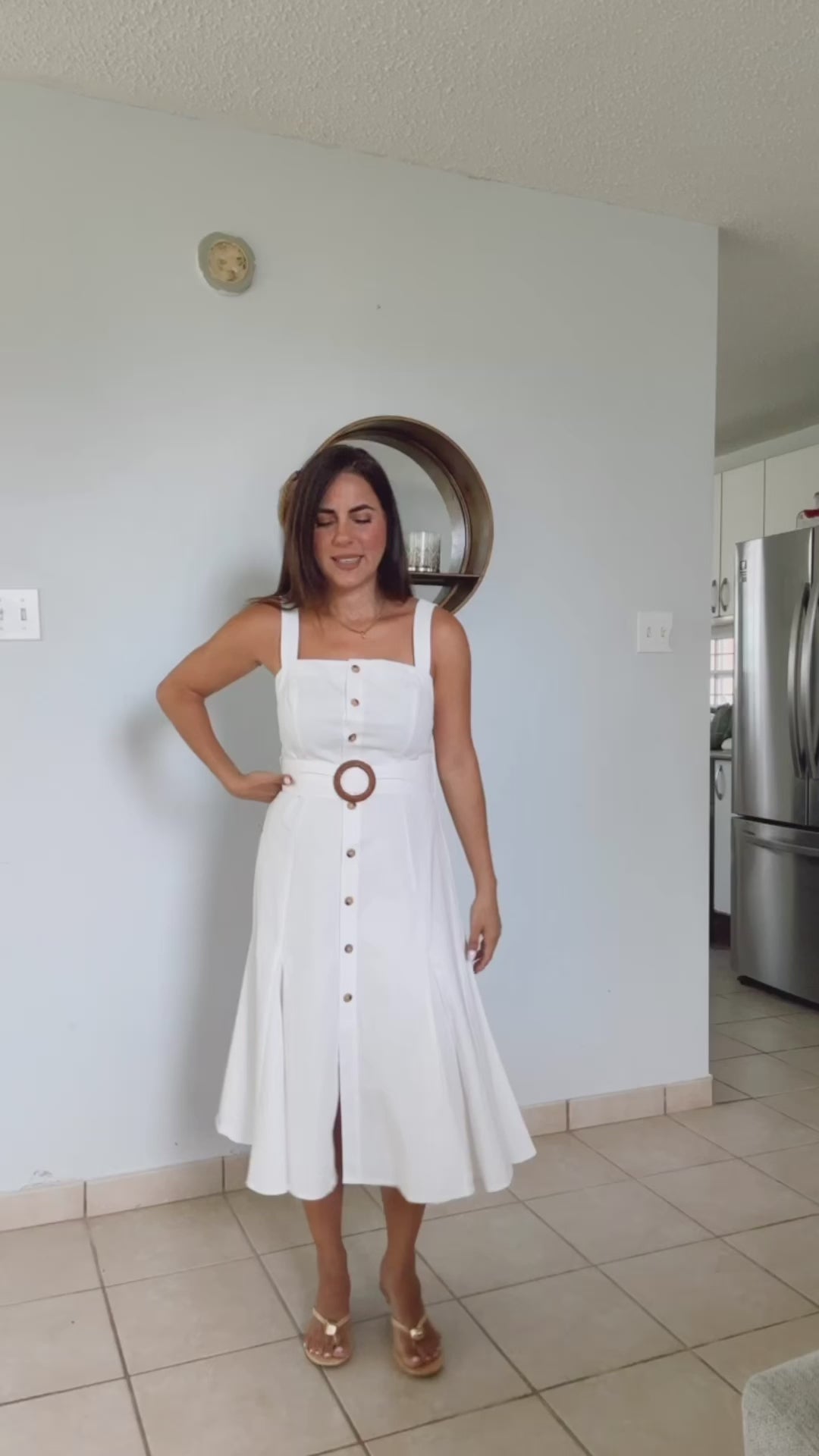 Pamela White Midi Dress