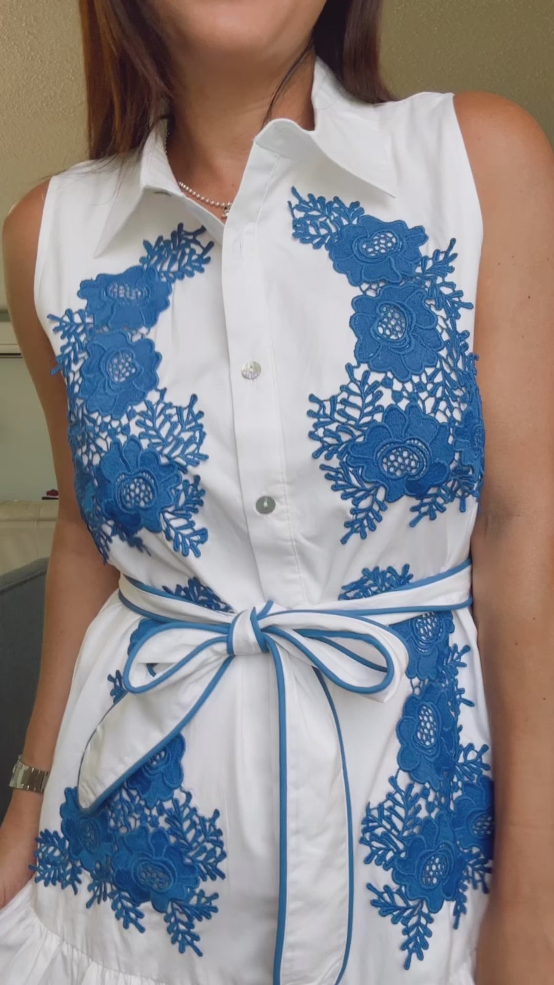 Tuscany Blue Embroidered Dress