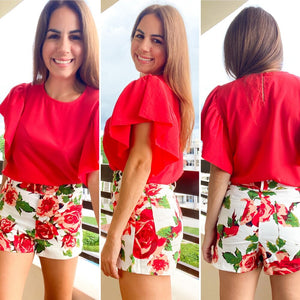 Flower Print Shorts